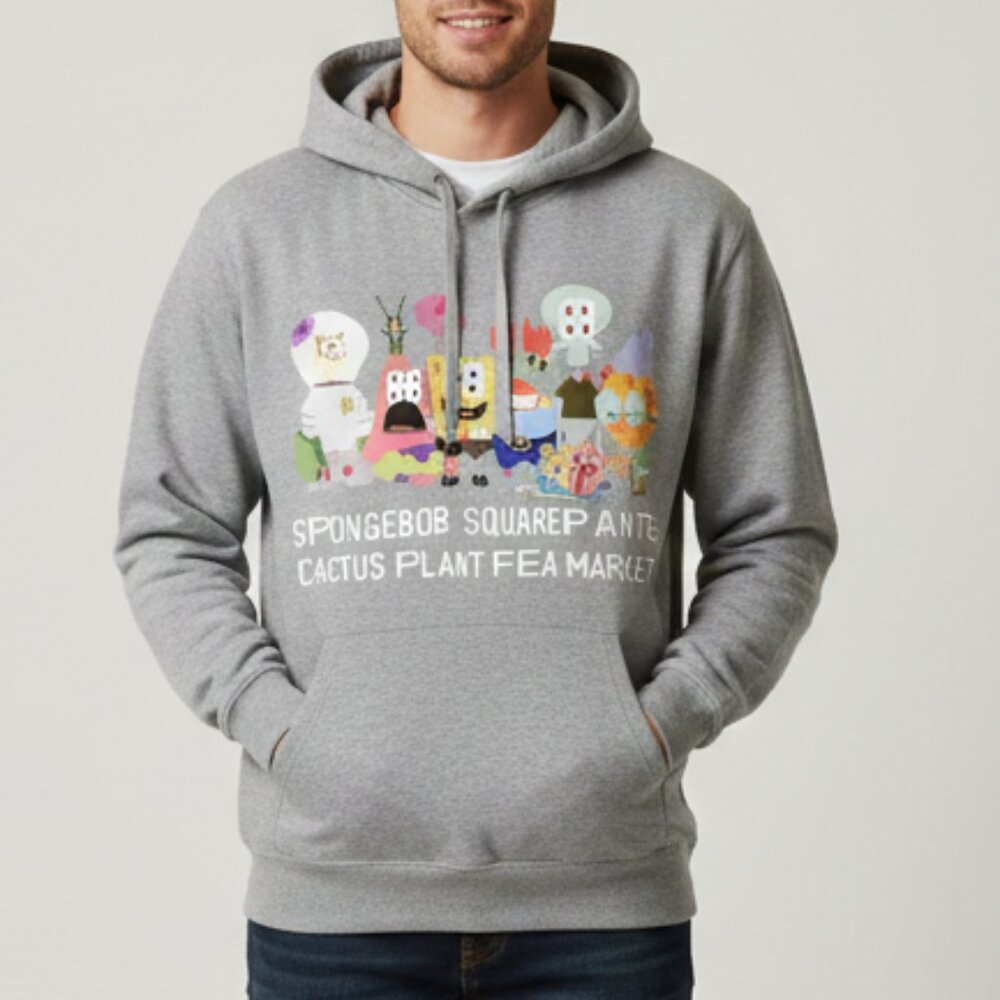 Uniqlo x Cactus Plant Flea Market CPFM SpongeBob Hoodie Gray Small